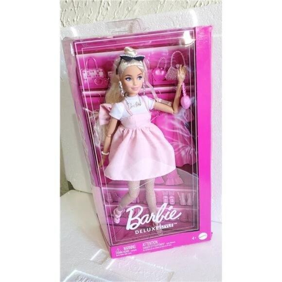 Barbie Deluxe Style 12" Doll #3 in Pastel Pink Barbiecore Dress Bow, Blonde Hair - Picture 4 of 7